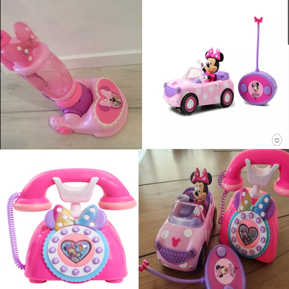 Disney Minnie Mouse Toy Vacuum, Telephone And Remote Control Car.